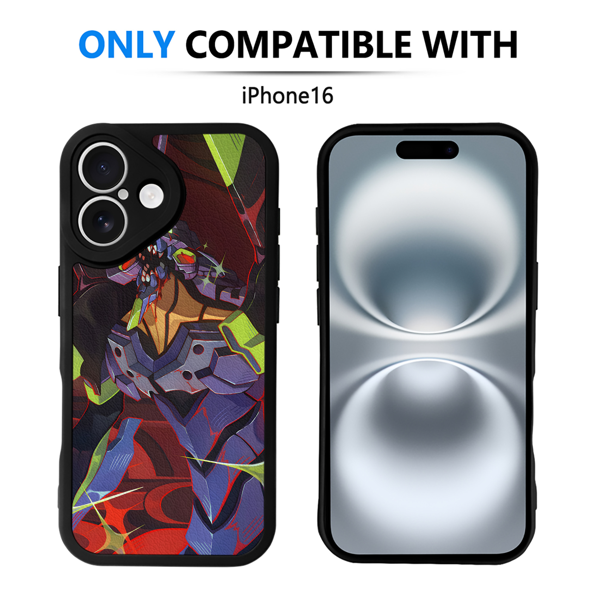 （画像用） EVA 新世紀エヴァンゲリオン 【iPhone 16シリーズ対応】シリコンスマホケース（レザー調） 材質：シリコン